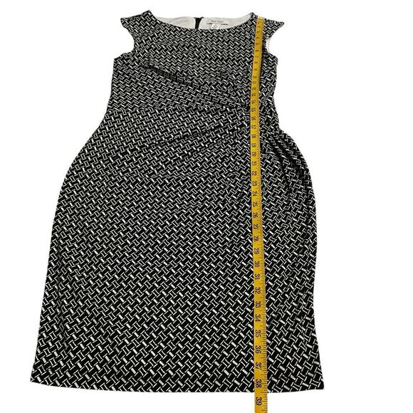 White House Black Market Women's Geometric Shirred Waist Sheath Dress Formal SzL - Picture 10 of 11